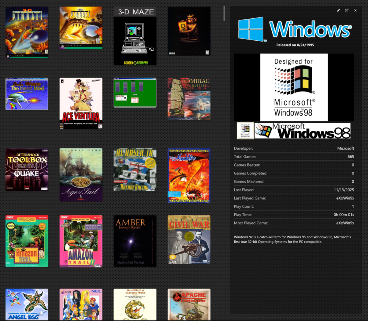 Front End Games List